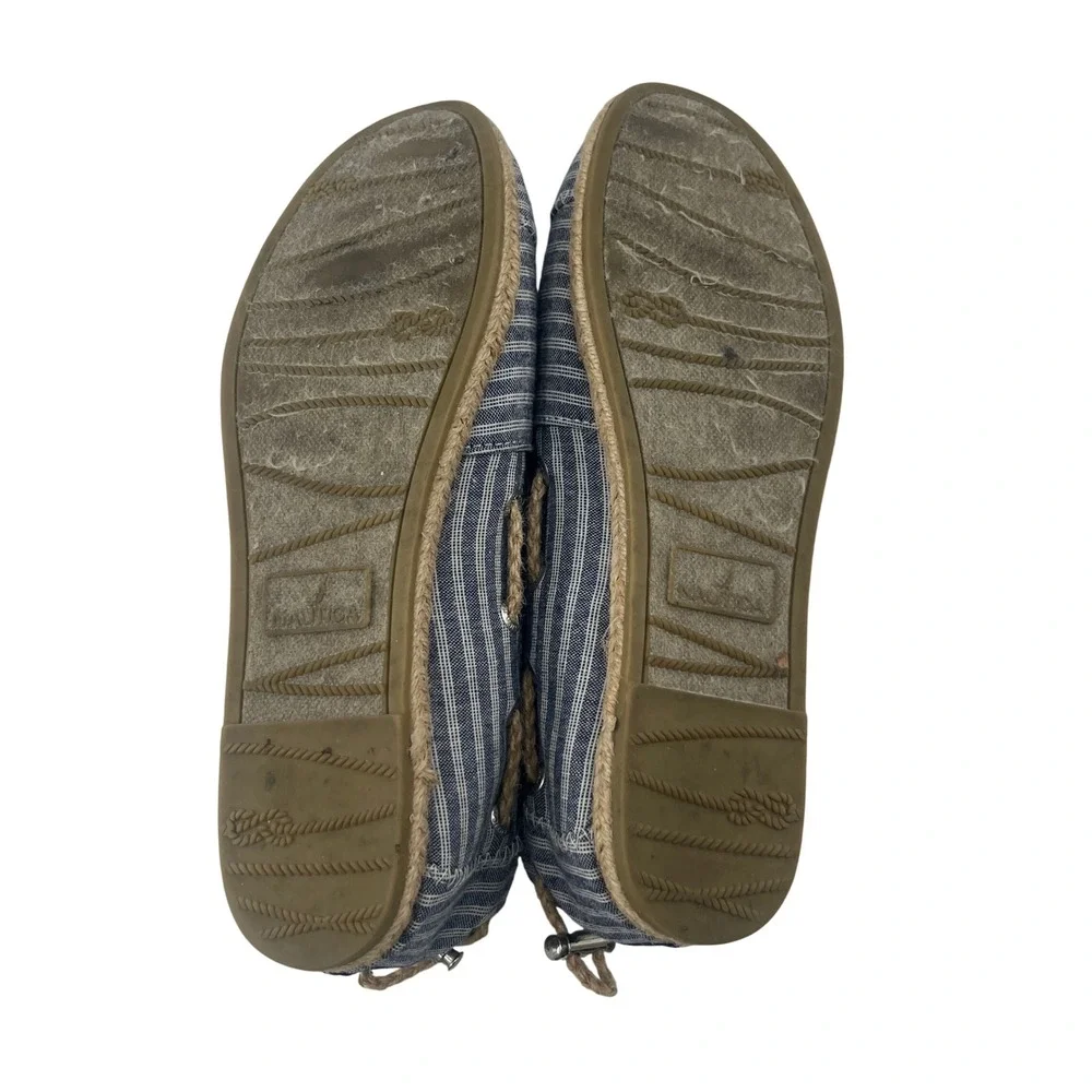 Nautica Women's Striped Boat Shoes Espadrille Flats Navy Blue Size‎ 7